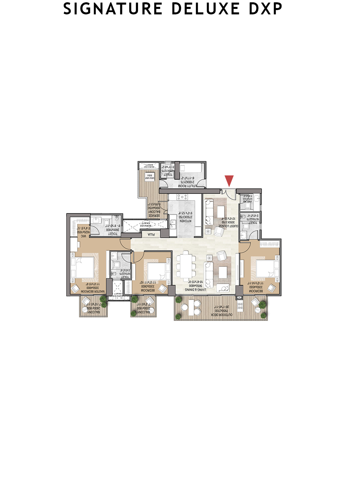 Signature Deluxe DXP Tower 6 Unit 204 Floor Plan