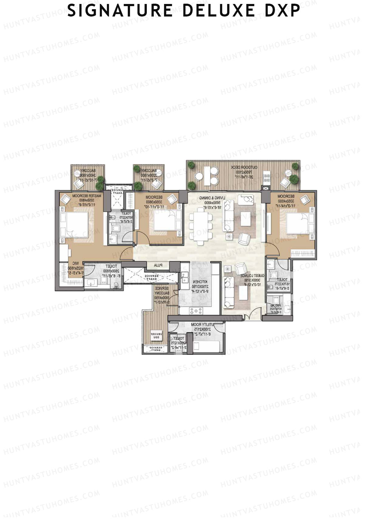 Signature Deluxe DXP Tower 7 Unit 1 Floor Plan