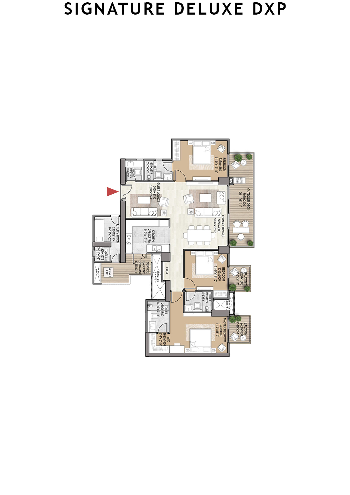 Signature Deluxe DXP Tower 7 Unit 202 Floor Plan