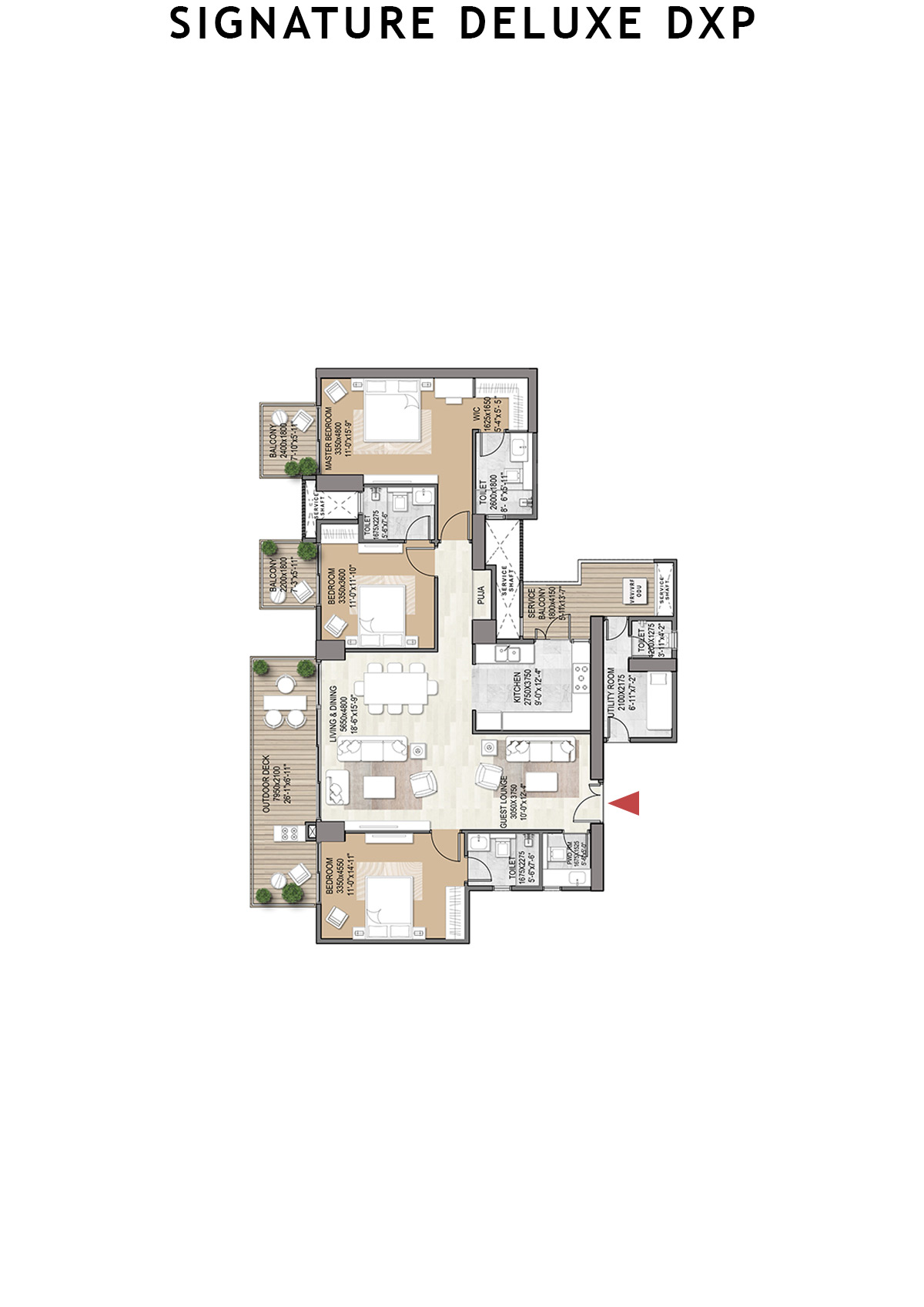 Signature Deluxe DXP Tower 7 Unit 204 Floor Plan