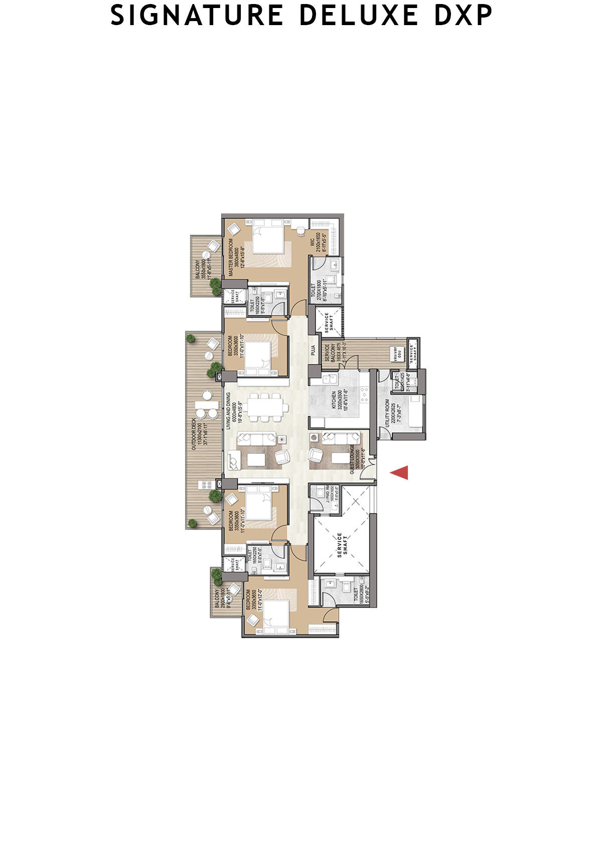 Signature Deluxe DXP Tower 8 Unit 203 Floor Plan