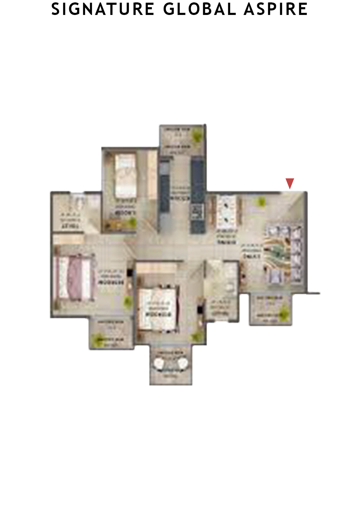 Signature Global Aspire Tower D Unit 1 (Type 6) Floor Plan