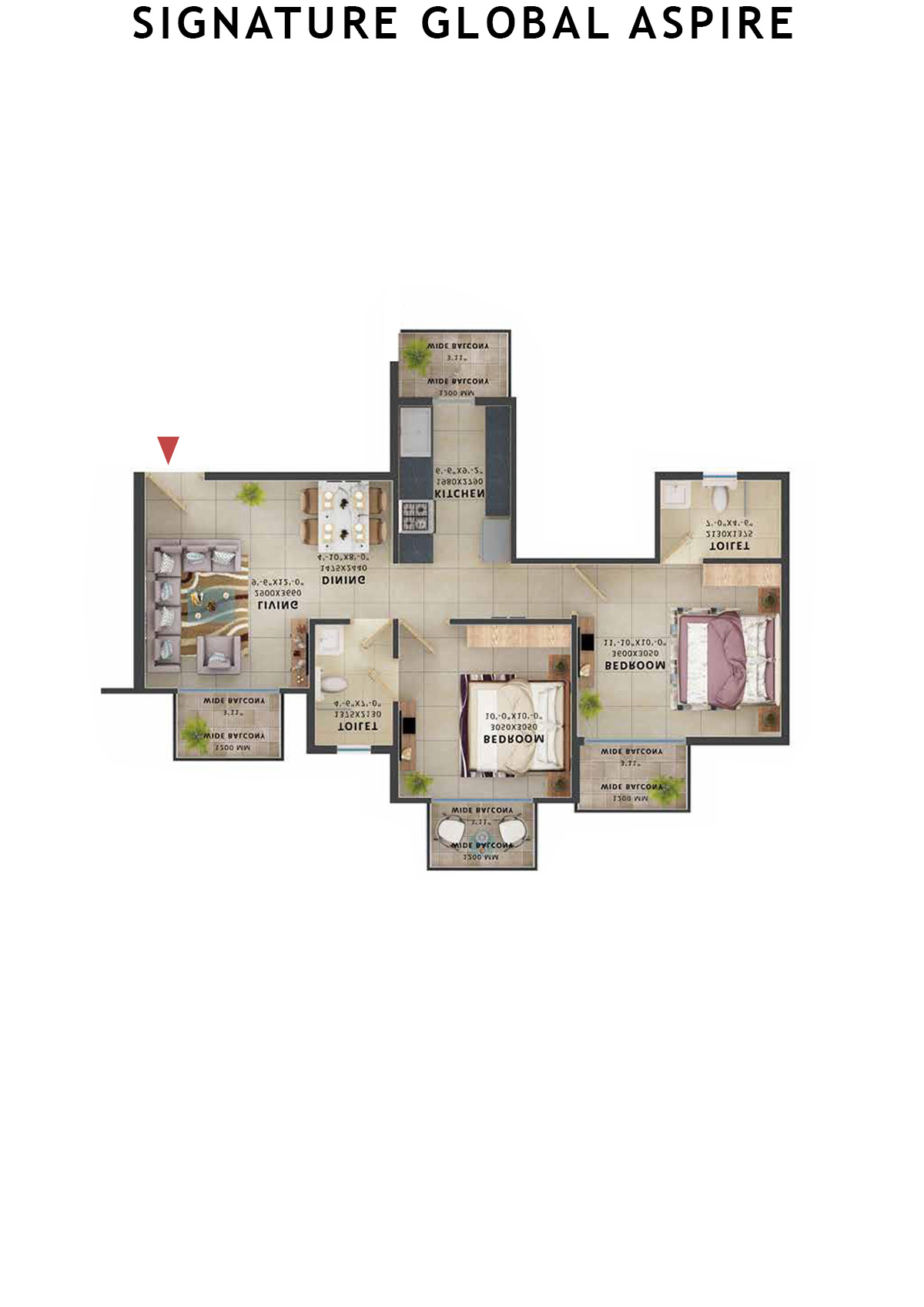 Signature Global Aspire Tower D Unit 2 (Type 7) Floor Plan