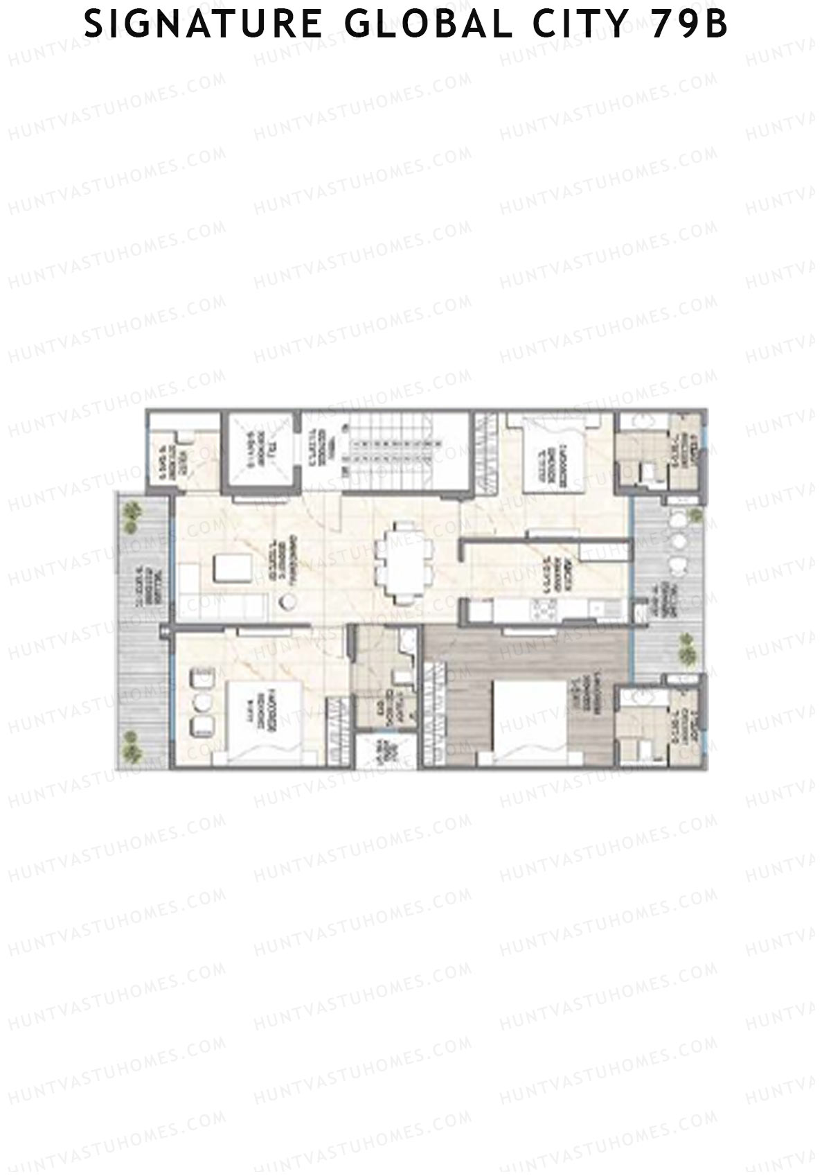 Signature Global City 79B Row A1-A13 Unit 8 (Type A) Floor Plan