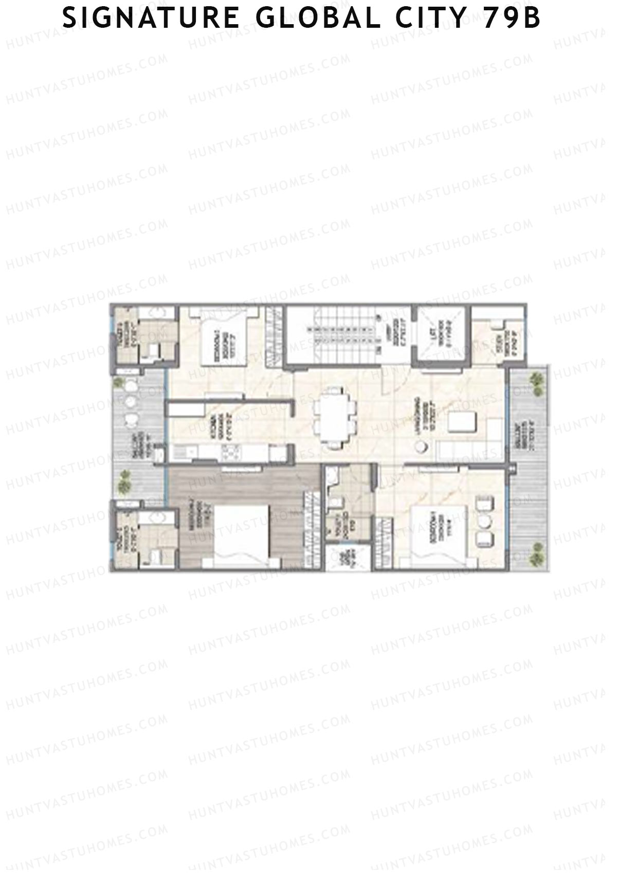Signature Global City 79B Row A103-A118 Unit 103 (Type A) Floor Plan
