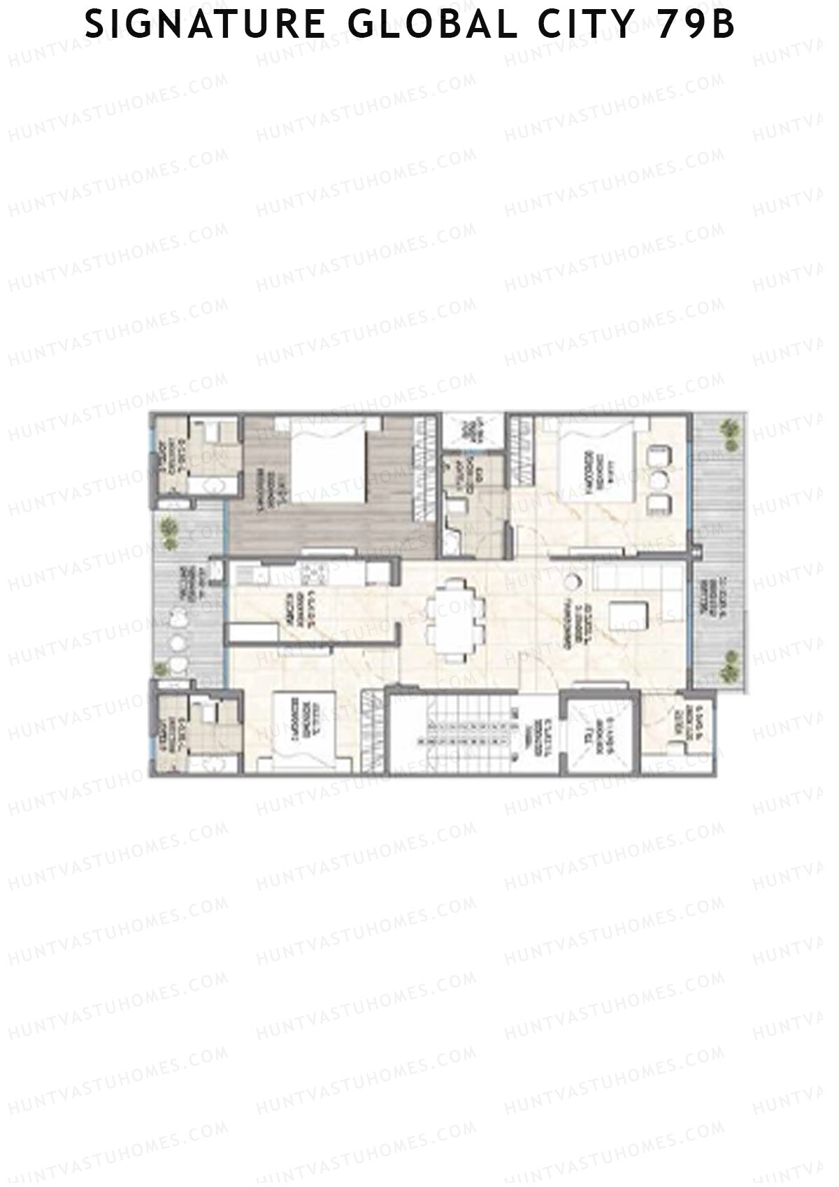 Signature Global City 79B Row A103-A118 Unit 118 (Type A) Floor Plan