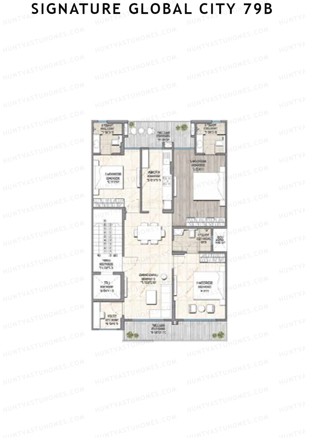 Signature Global City 79B Row A20-A25 Unit 24 (Type A) Floor Plan