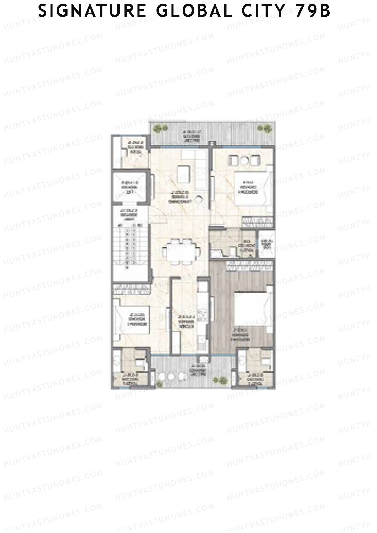 Signature Global City 79B Row A26-A31 Unit 26 (Type A) Floor Plan