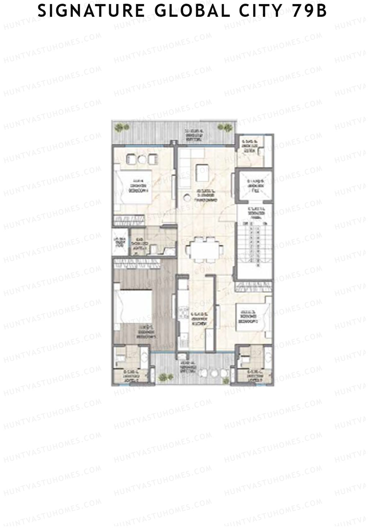 Signature Global City 79B Row A26-A31 Unit 31 (Type A) Floor Plan