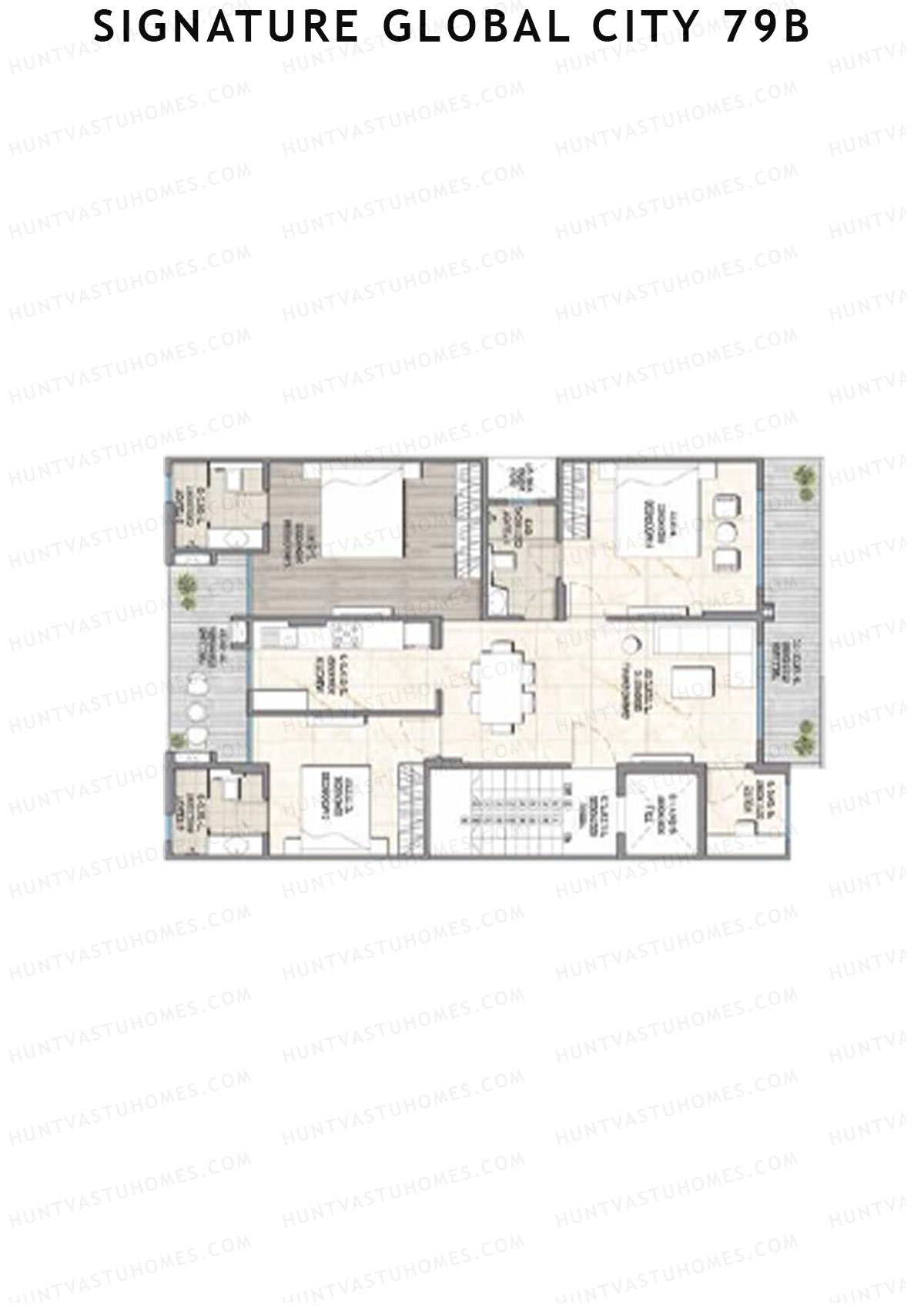 Signature Global City 79B Row A32-A40 Unit 37 (Type A) Floor Plan