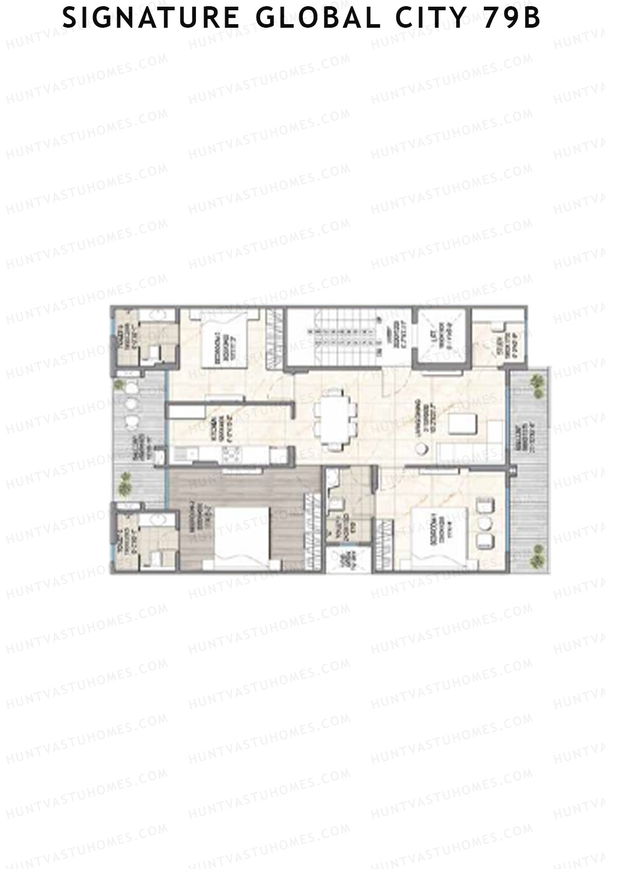 Signature Global City 79B Row A32-A40 Unit 39 (Type A) Floor Plan