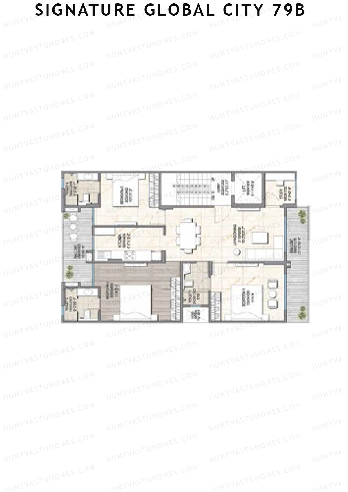 Signature Global City 79B Row A48-A54 Unit 53 (Type A) Floor Plan