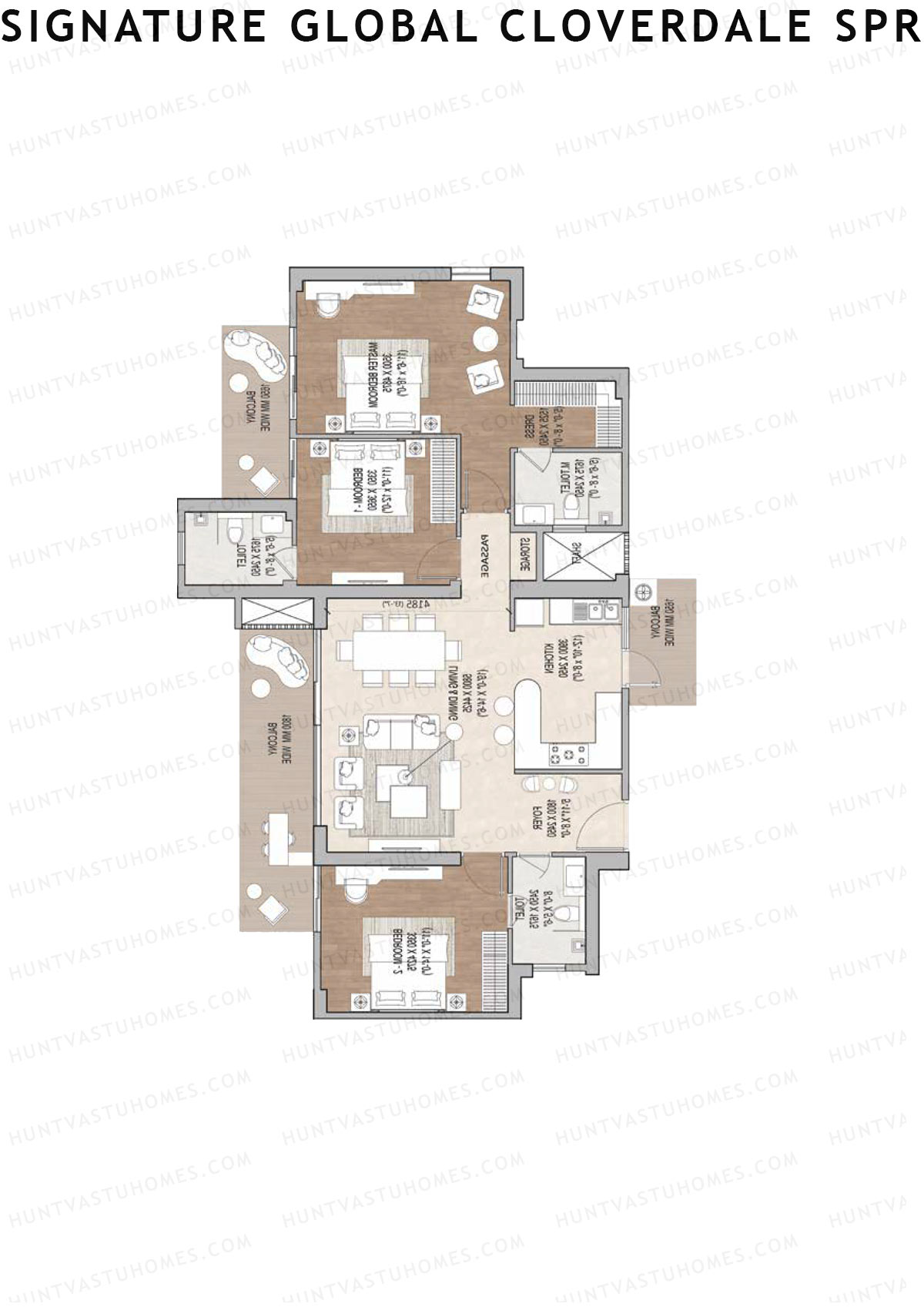 Signature Global Cloverdale SPR Tower 14 Unit 2 Floor Plan