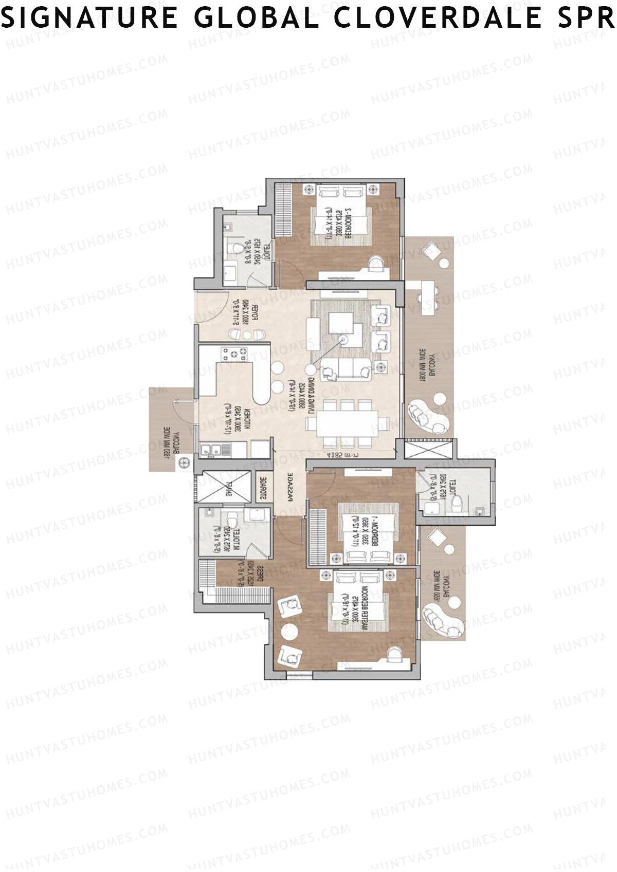 Signature Global Cloverdale SPR Tower 14 Unit 4 Floor Plan