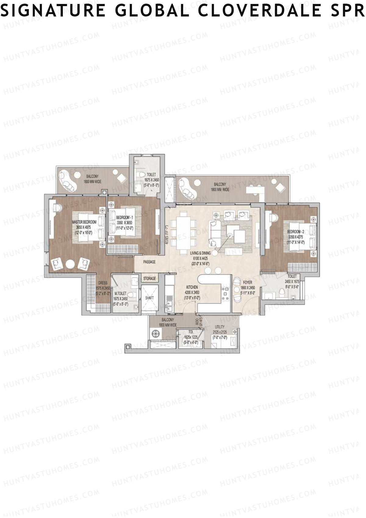Signature Global Cloverdale SPR Tower 9 Unit 1 Floor Plan