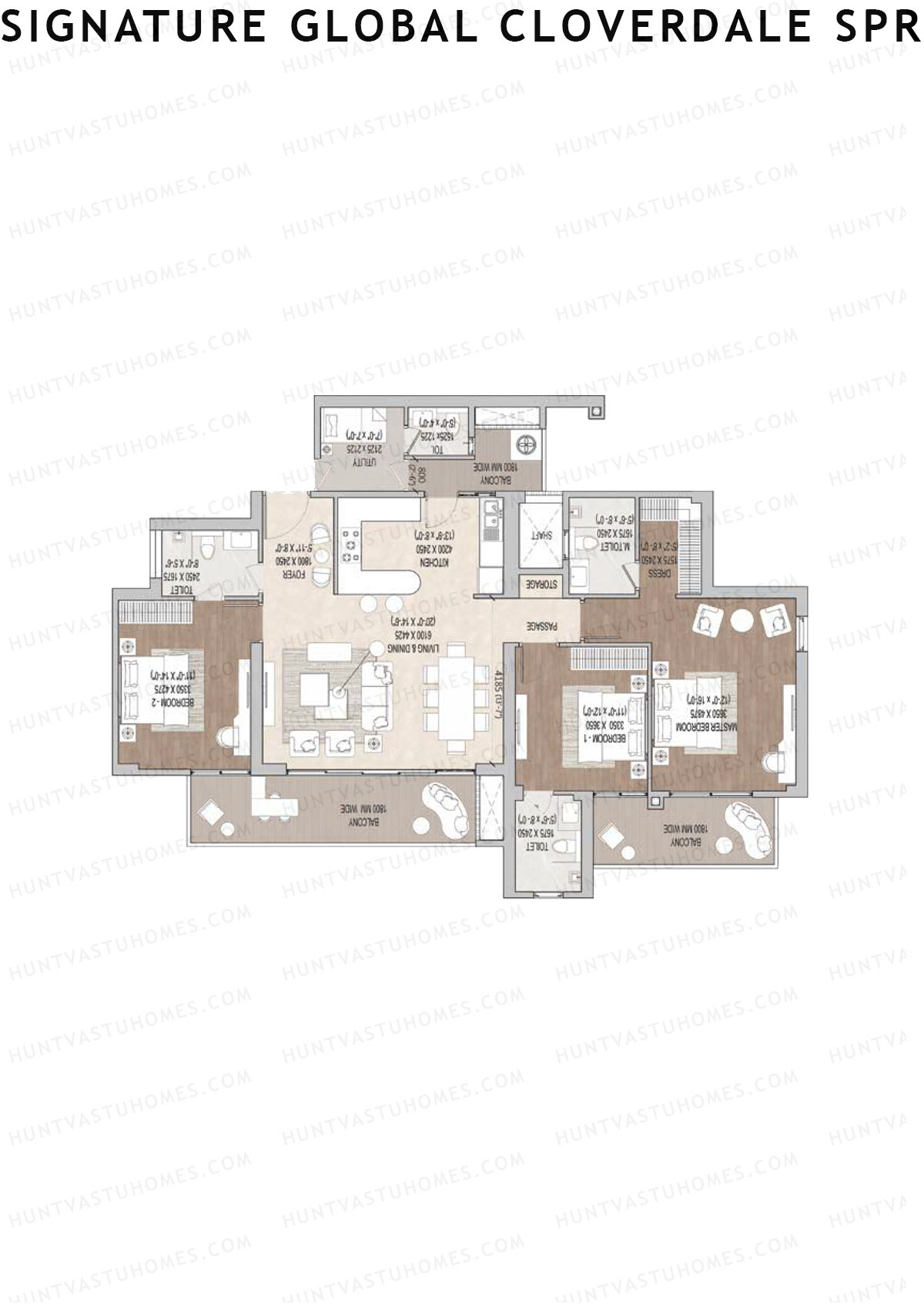 Signature Global Cloverdale SPR Tower 9 Unit 3 Floor Plan