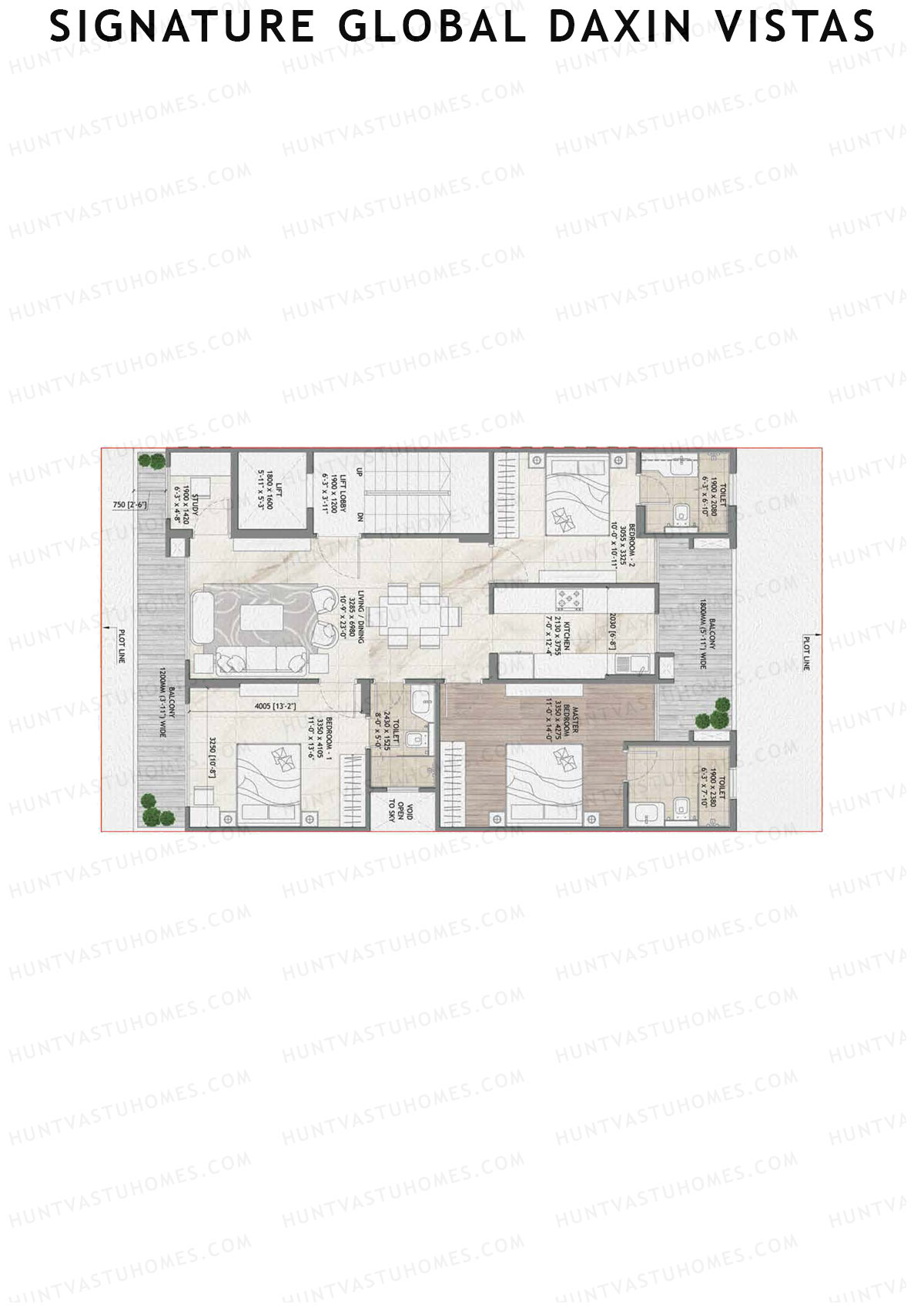 Signature Global Daxin Vistas Block 1-21 Unit 8 (Type A) Floor Plan