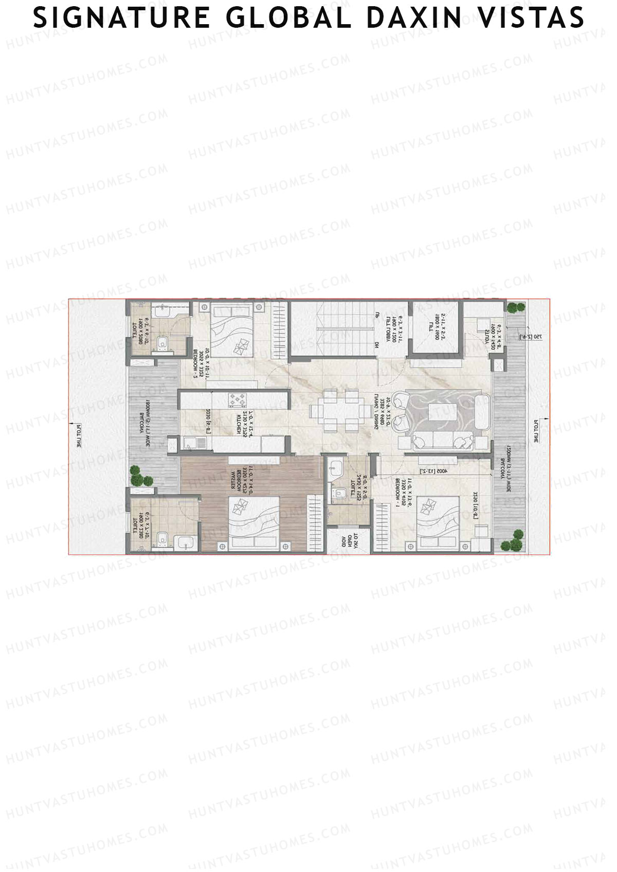 Signature Global Daxin Vistas Block 329-337 Unit 330 (Type A) Floor Plan