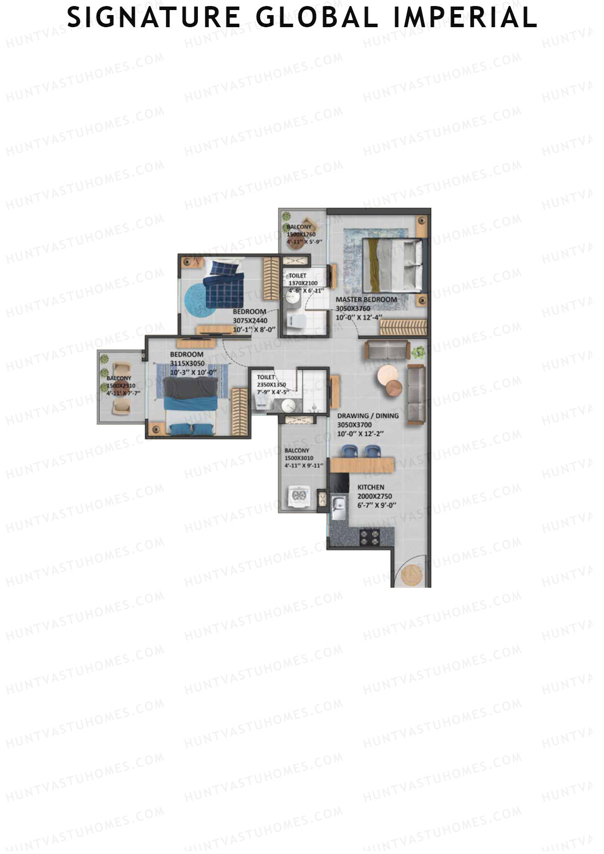 Signature Global Imperial Tower 2 Unit 2 Floor Plan