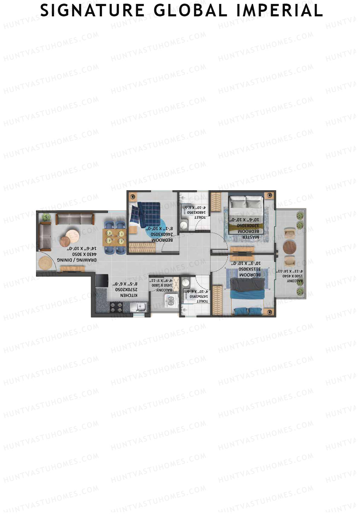 Signature Global Imperial Tower 4 Unit 3 Floor Plan