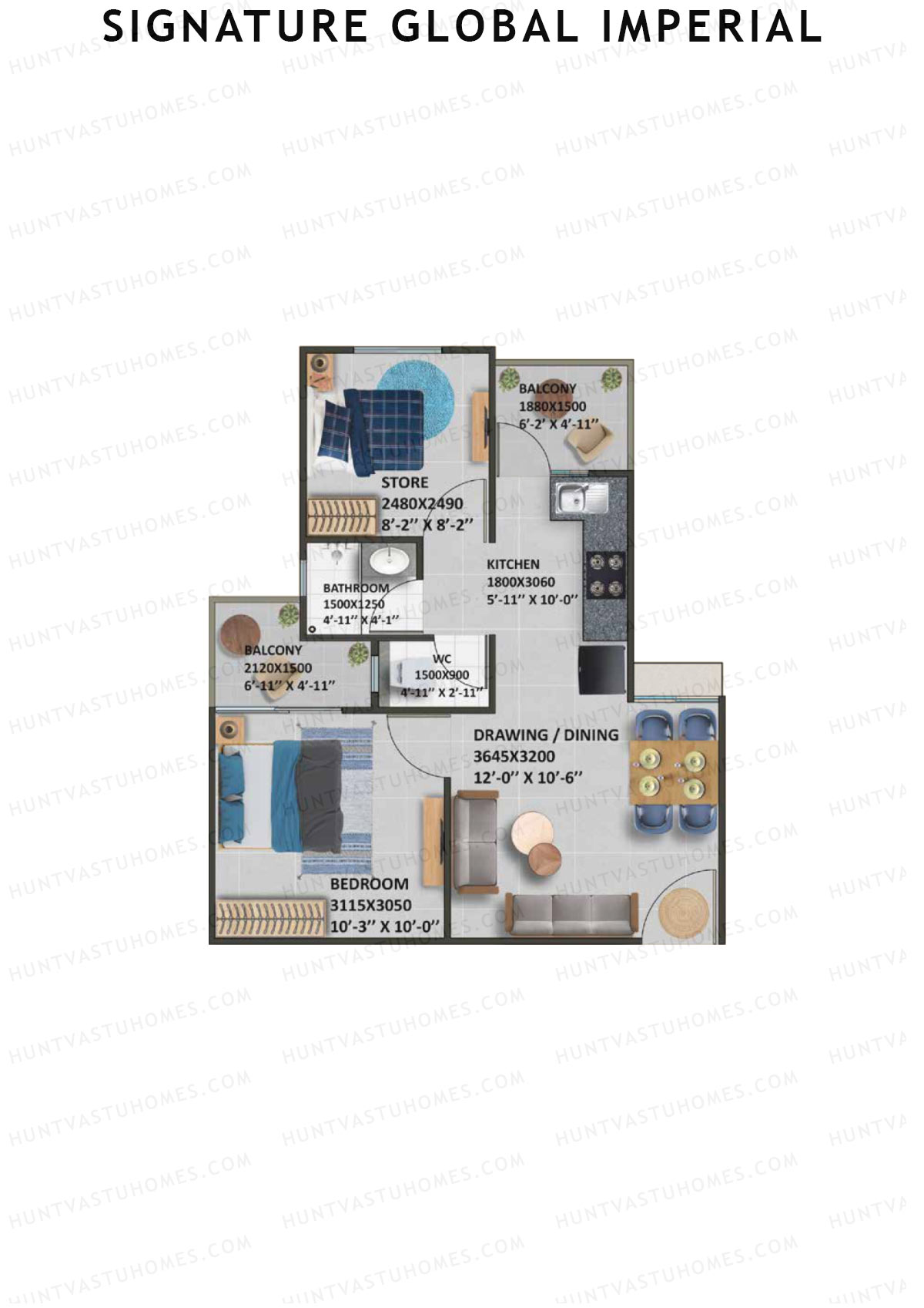 Signature Global Imperial Tower 7 Unit 3 Floor Plan