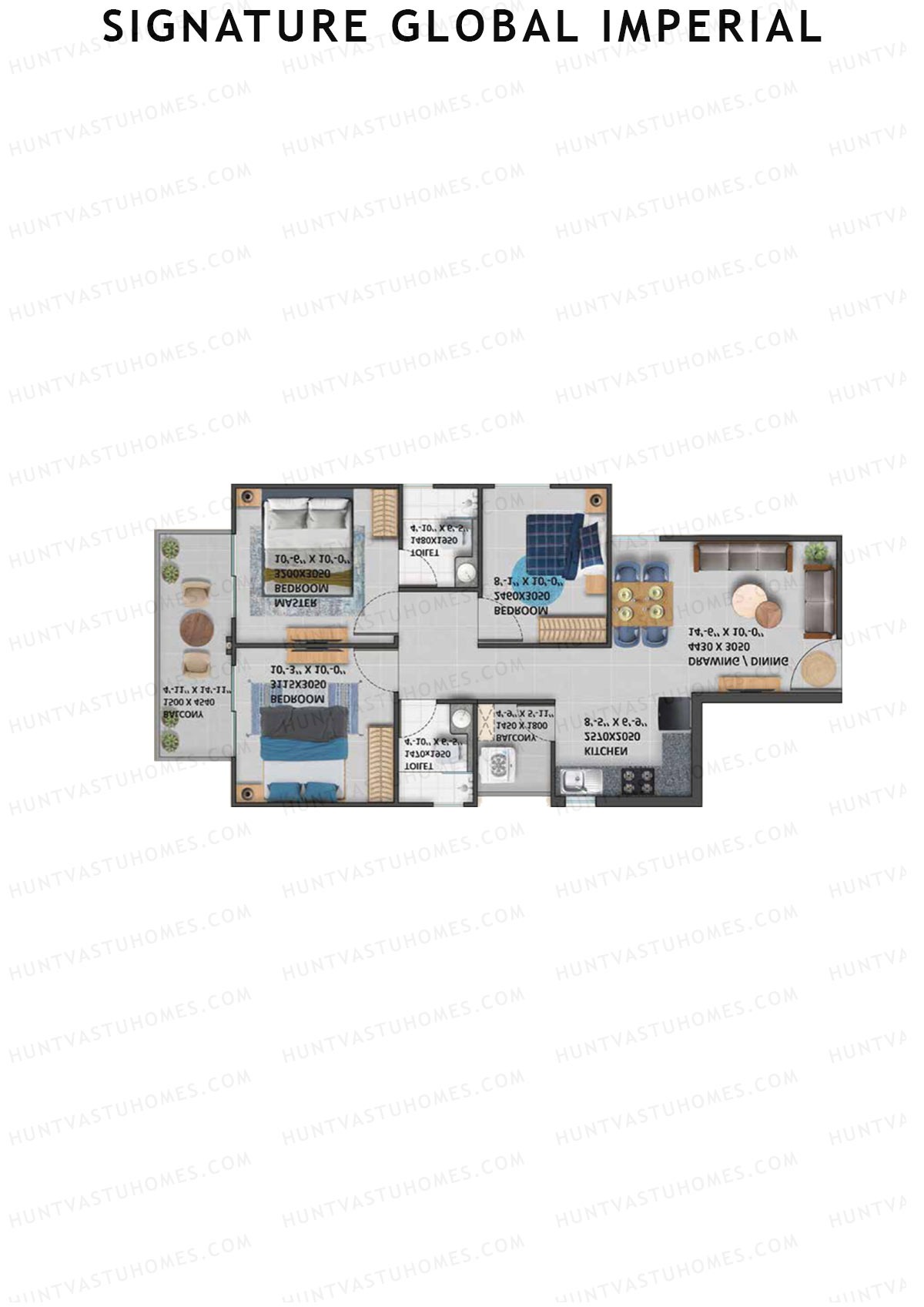 Signature Global Imperial Tower 8 Unit 3 Floor Plan