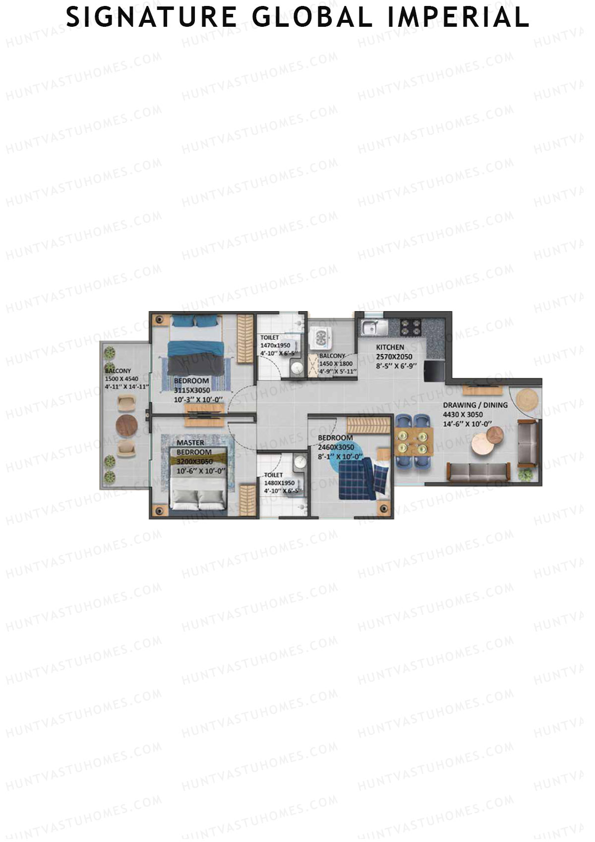 Signature Global Imperial Tower 8 Unit 4 Floor Plan