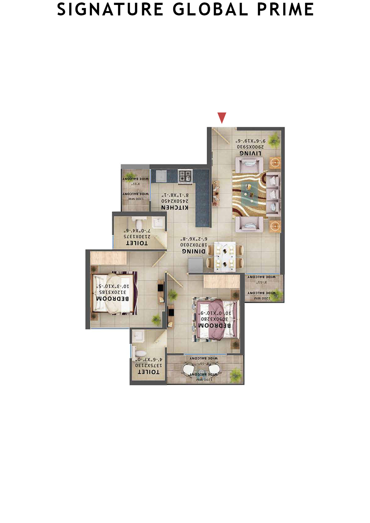 Signature Global Prime Tower C Unit 1 (Type 4) Floor Plan