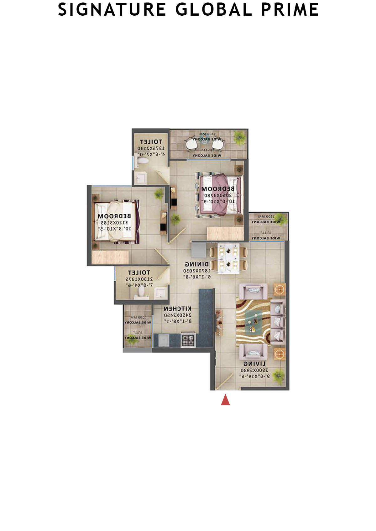 Signature Global Prime Tower C Unit 4 (Type 4) Floor Plan