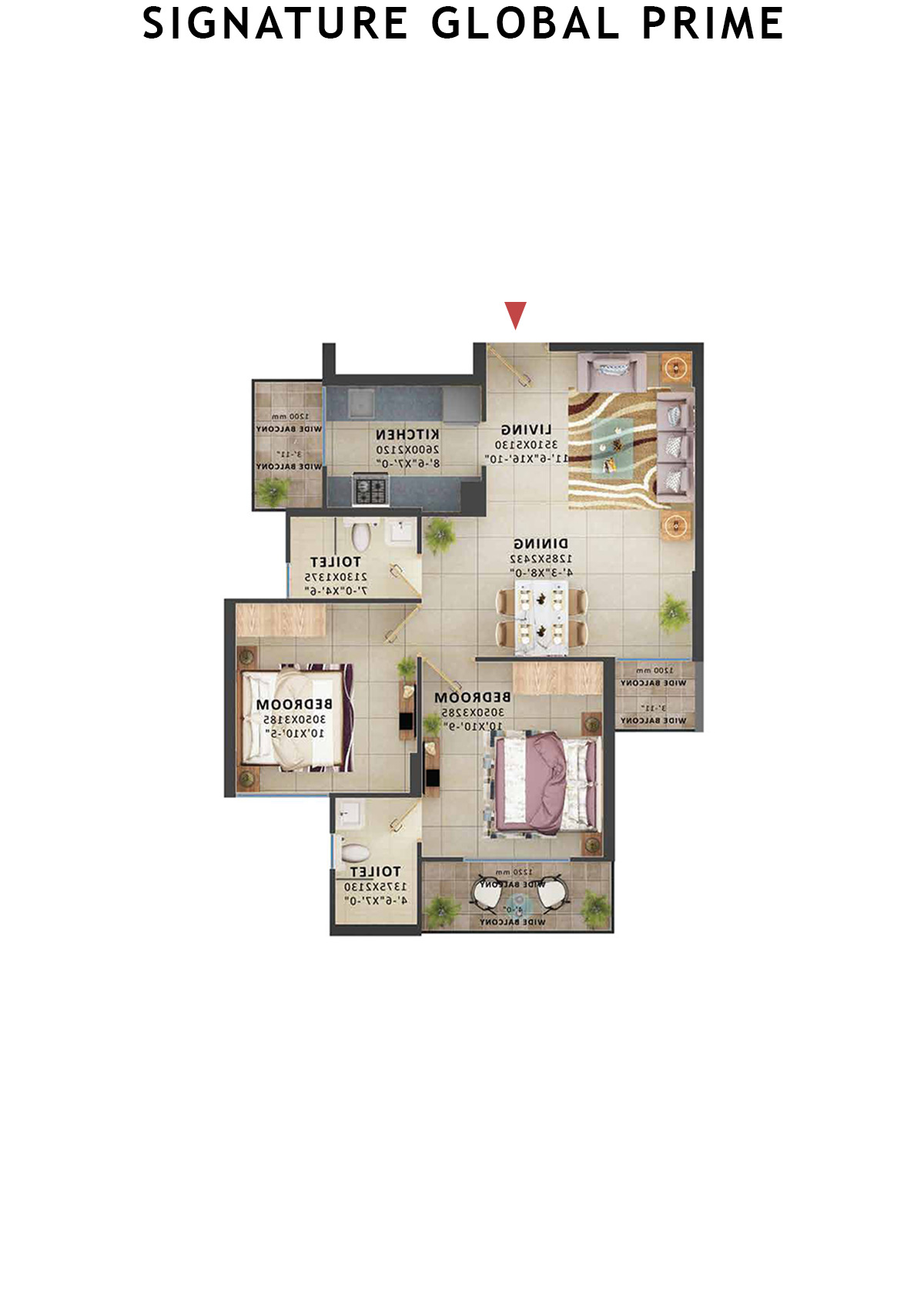 Signature Global Prime Tower C Unit 7 (Type 1) Floor Plan