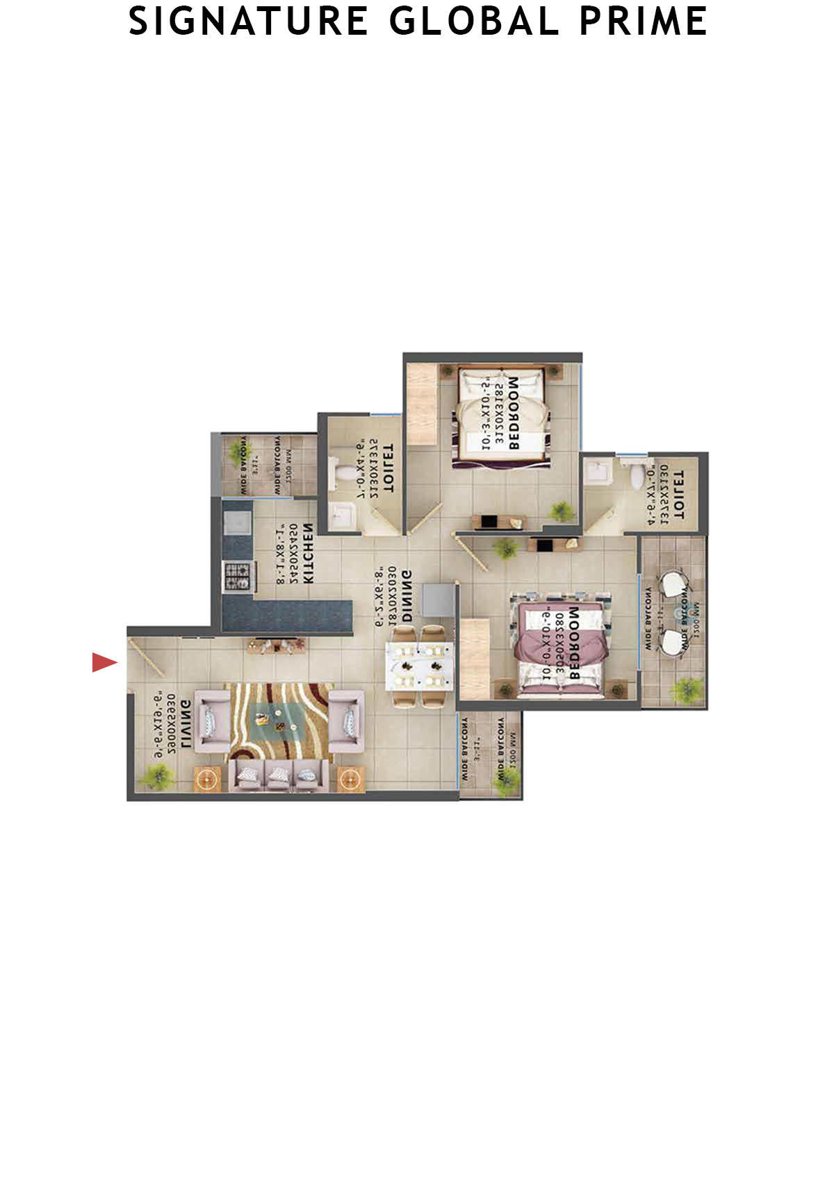 Signature Global Prime Tower D Unit 4 (Type 4) Floor Plan