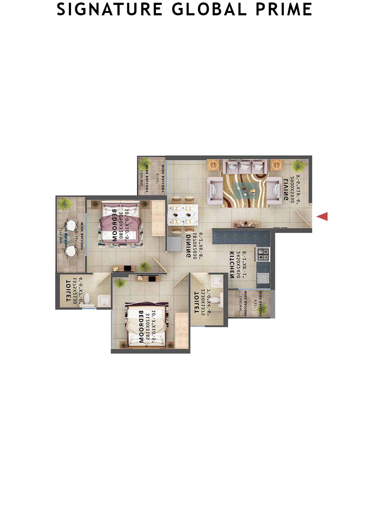 Signature Global Prime Tower D Unit 6 (Type 4) Floor Plan