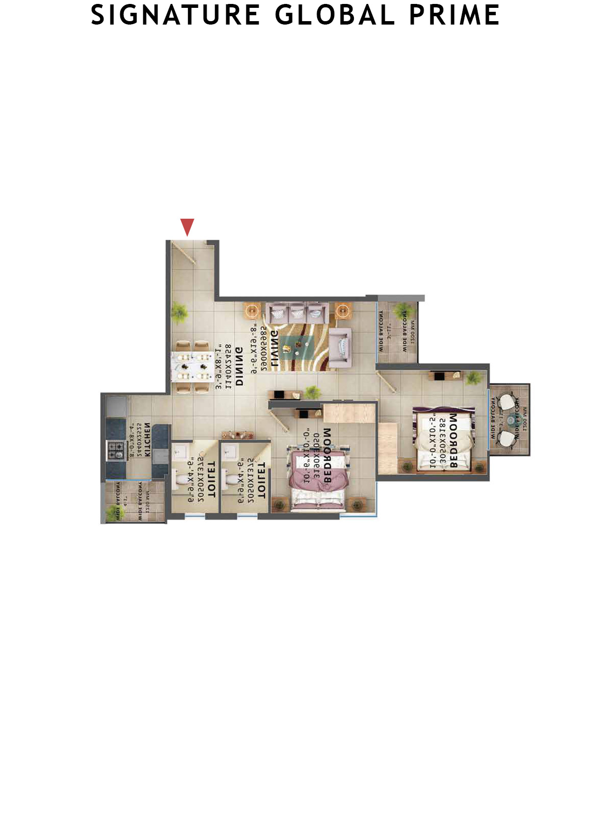 Signature Global Prime Tower E Unit 5 (Type 3) Floor Plan