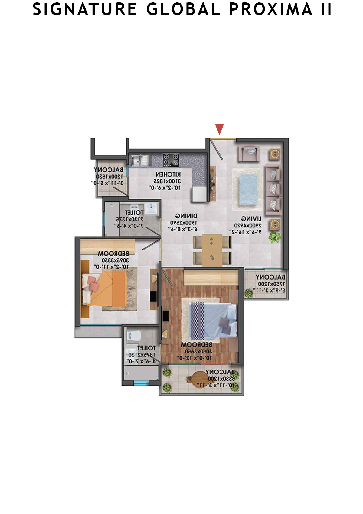 Signature Global Proxima II Tower T5 Unit 6 (Type  1) Floor Plan