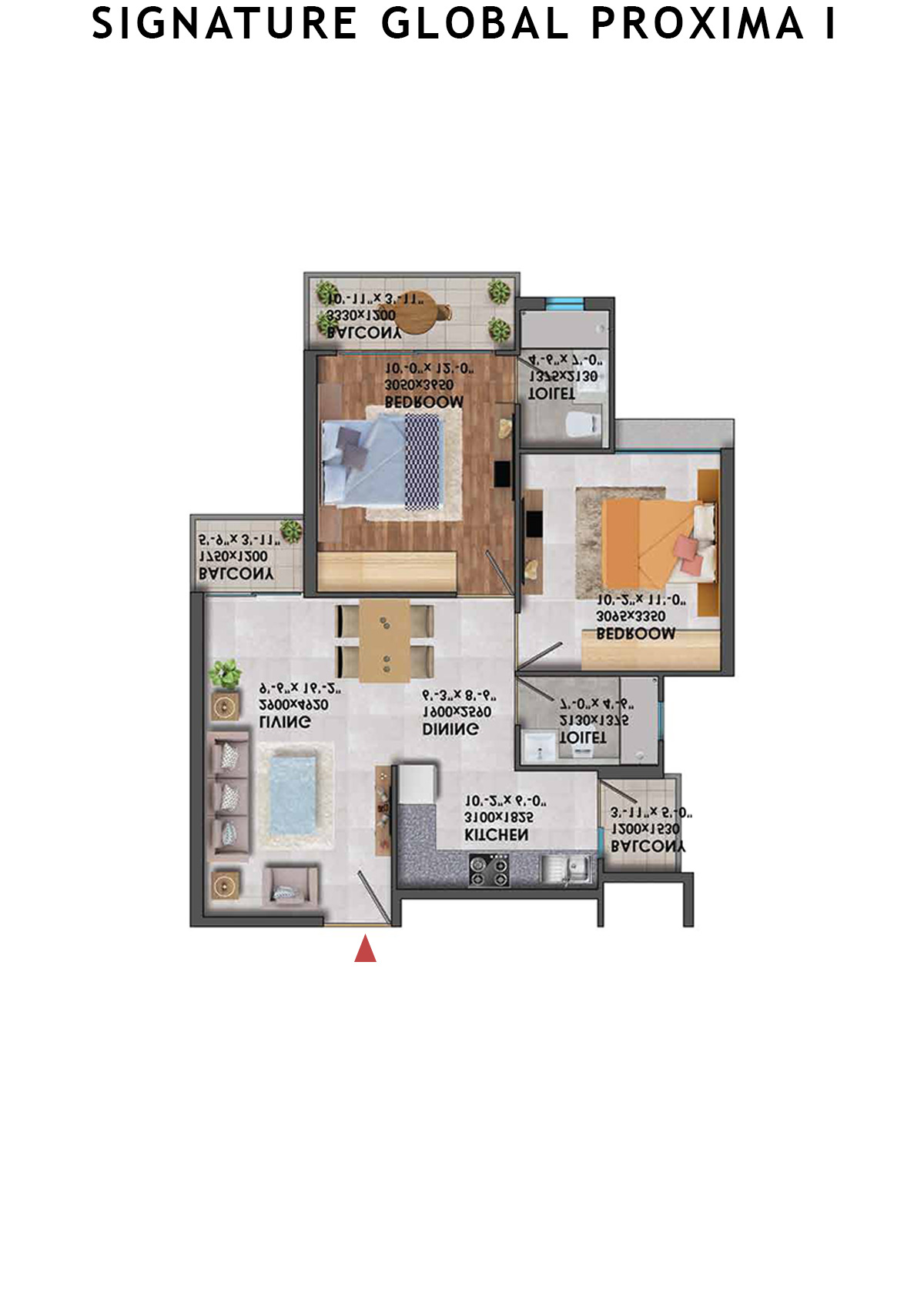 Signature Global Proxima I Tower T3 Unit 4 (Type 1) Floor Plan