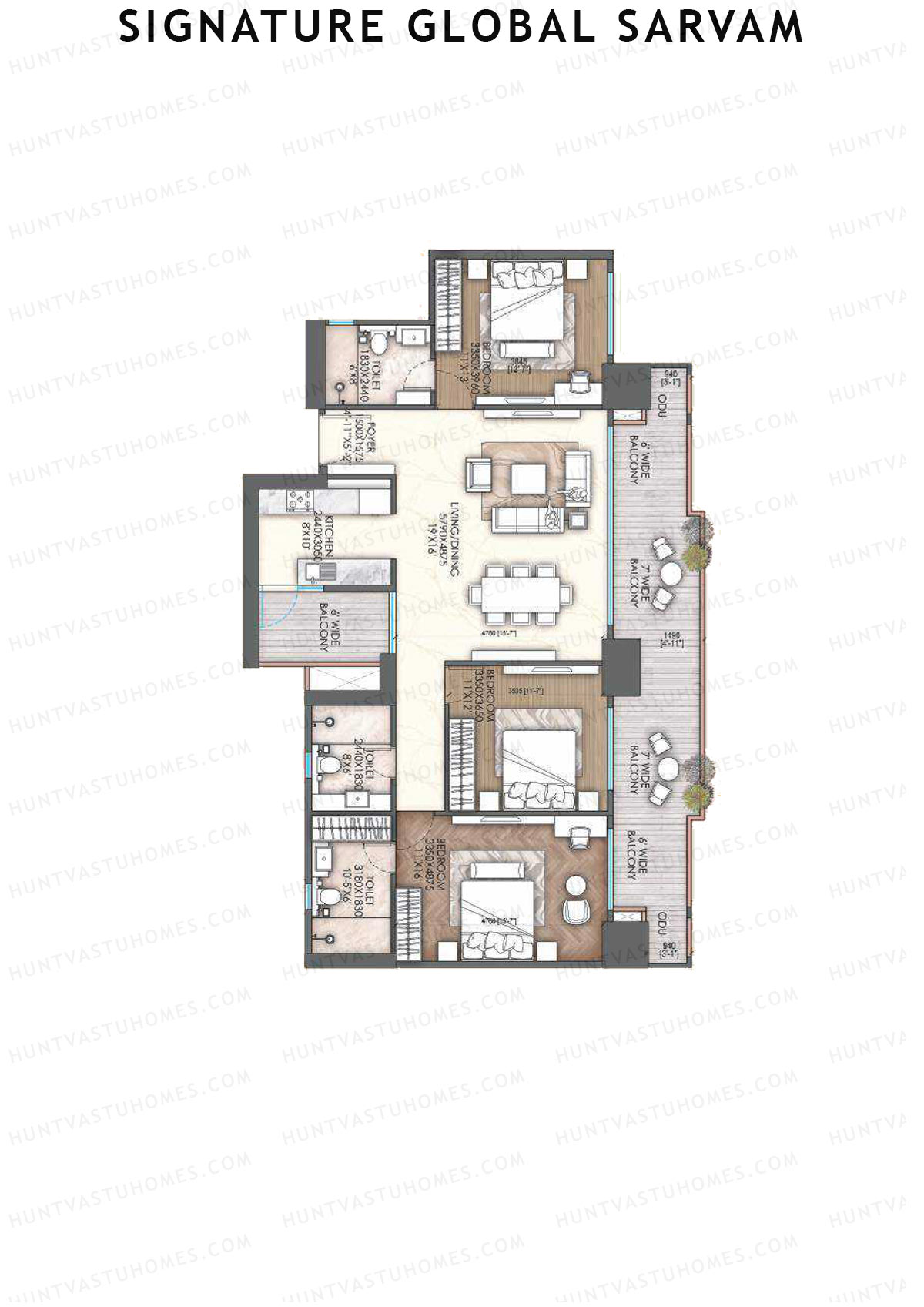 Signature Global Sarvam Tower 1 Unit 4 Floor Plan
