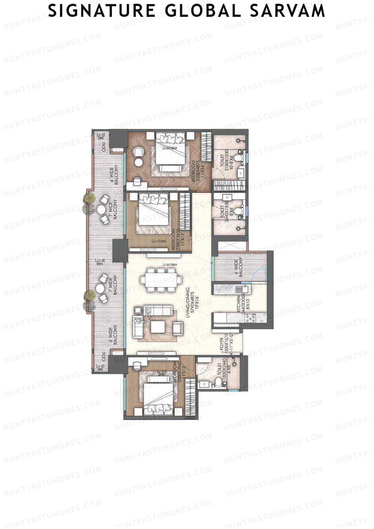 Signature Global Sarvam Tower 3 Unit 2 Floor Plan