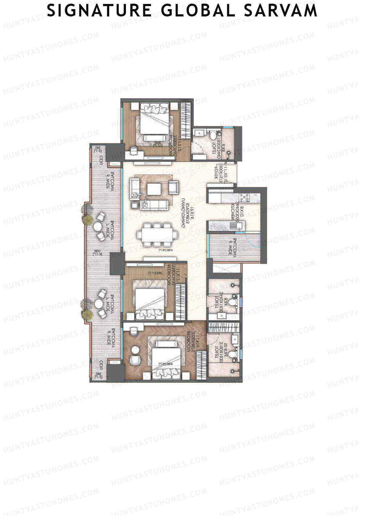 Signature Global Sarvam Tower 4 Unit 1 Floor Plan