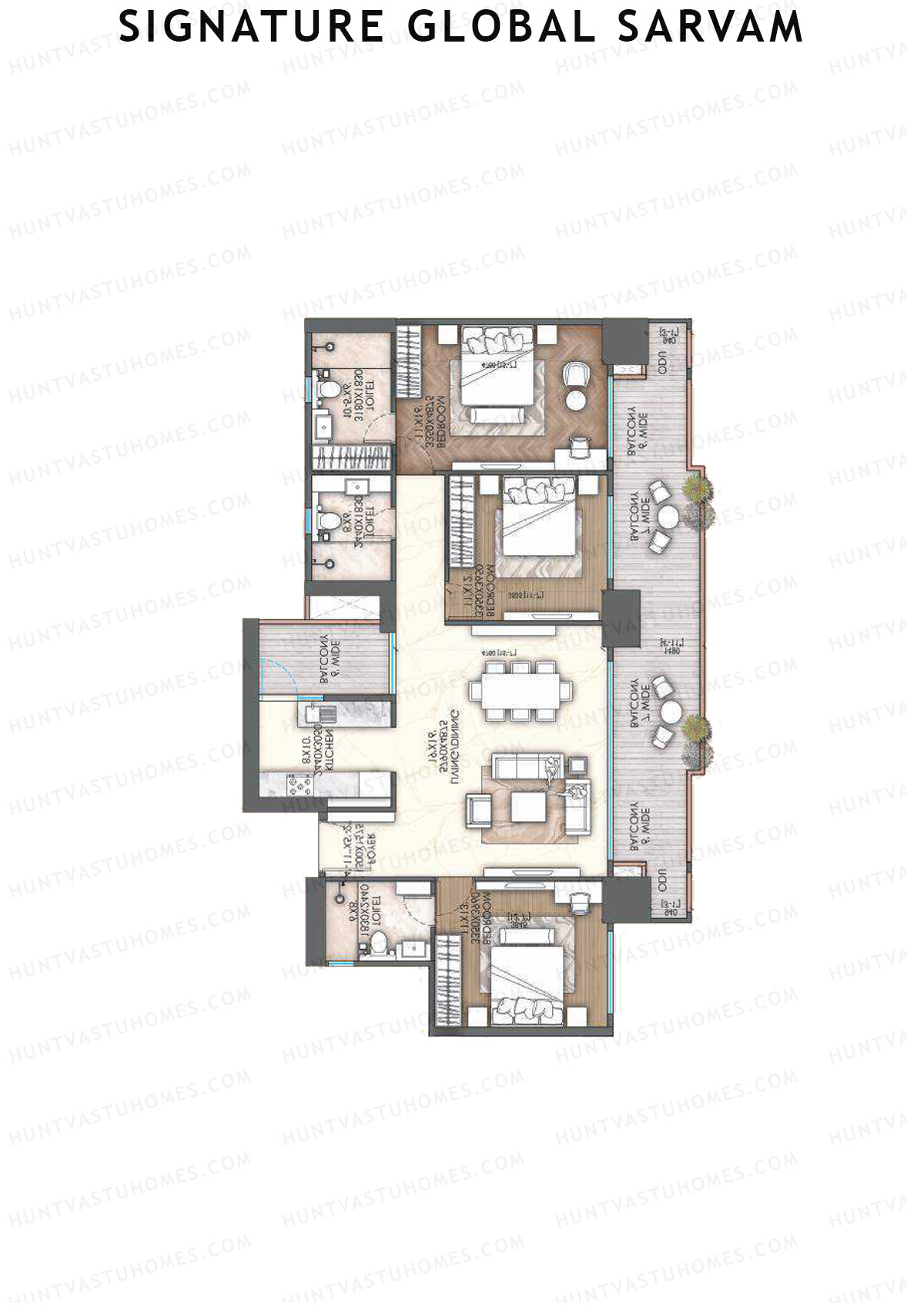 Signature Global Sarvam Tower 4 Unit 3 Floor Plan
