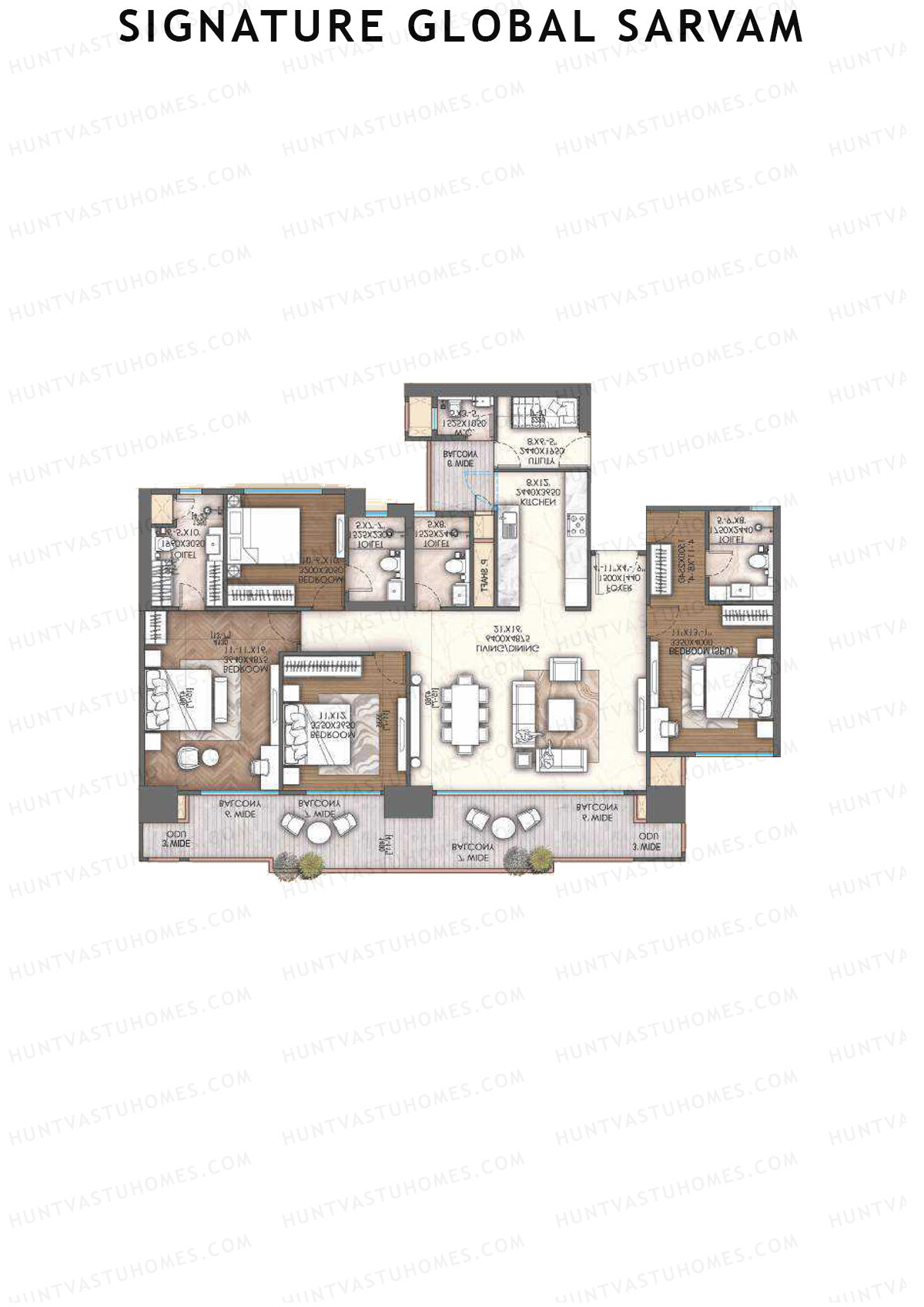 Signature Global Sarvam Tower 8 Unit 2 Floor Plan