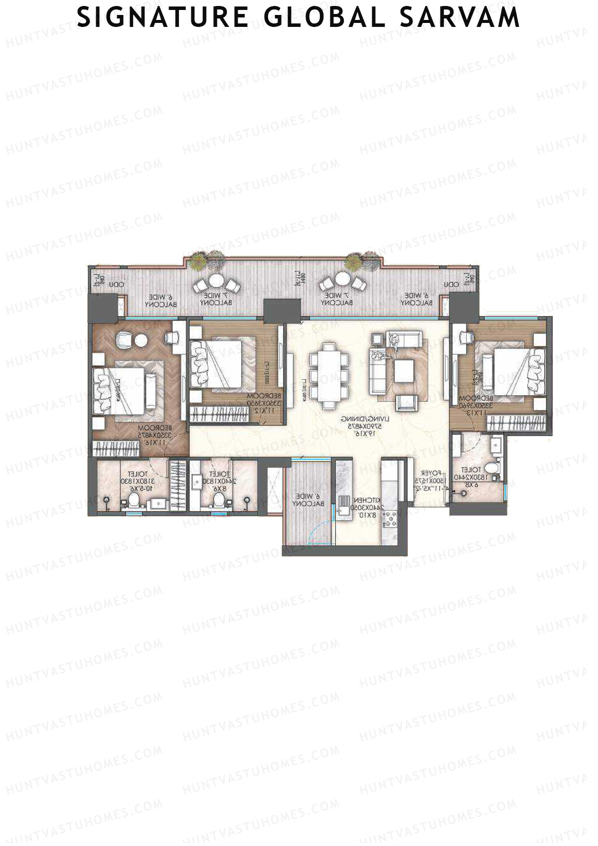 Signature Global Sarvam Tower 8 Unit 3 Floor Plan