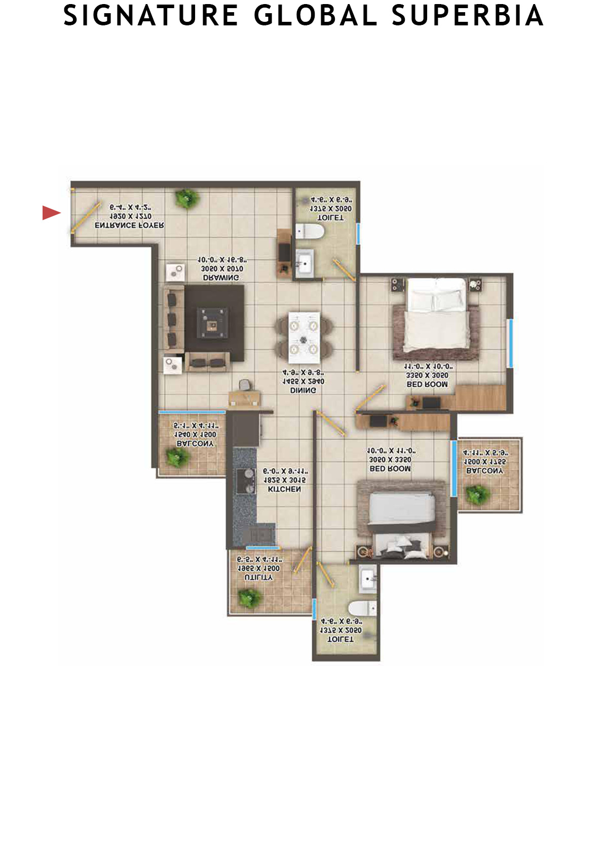 Signature Global Superbia Tower T9 Unit 5 (Type 4) Floor Plan