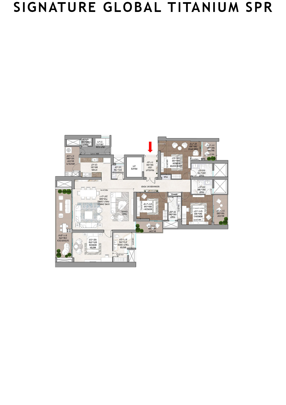Signature Global Titanium SPR Tower 2 Unit 101 Floor Plan