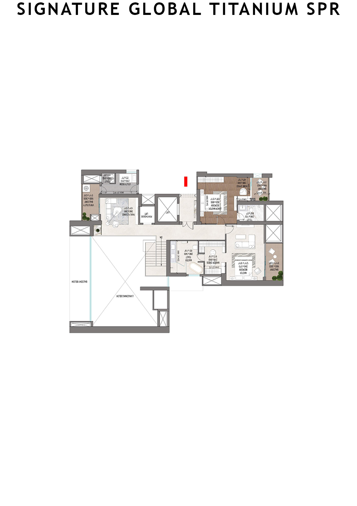 Signature Global Titanium SPR Tower 2 Unit 101 (Penthouse) Floor Plan