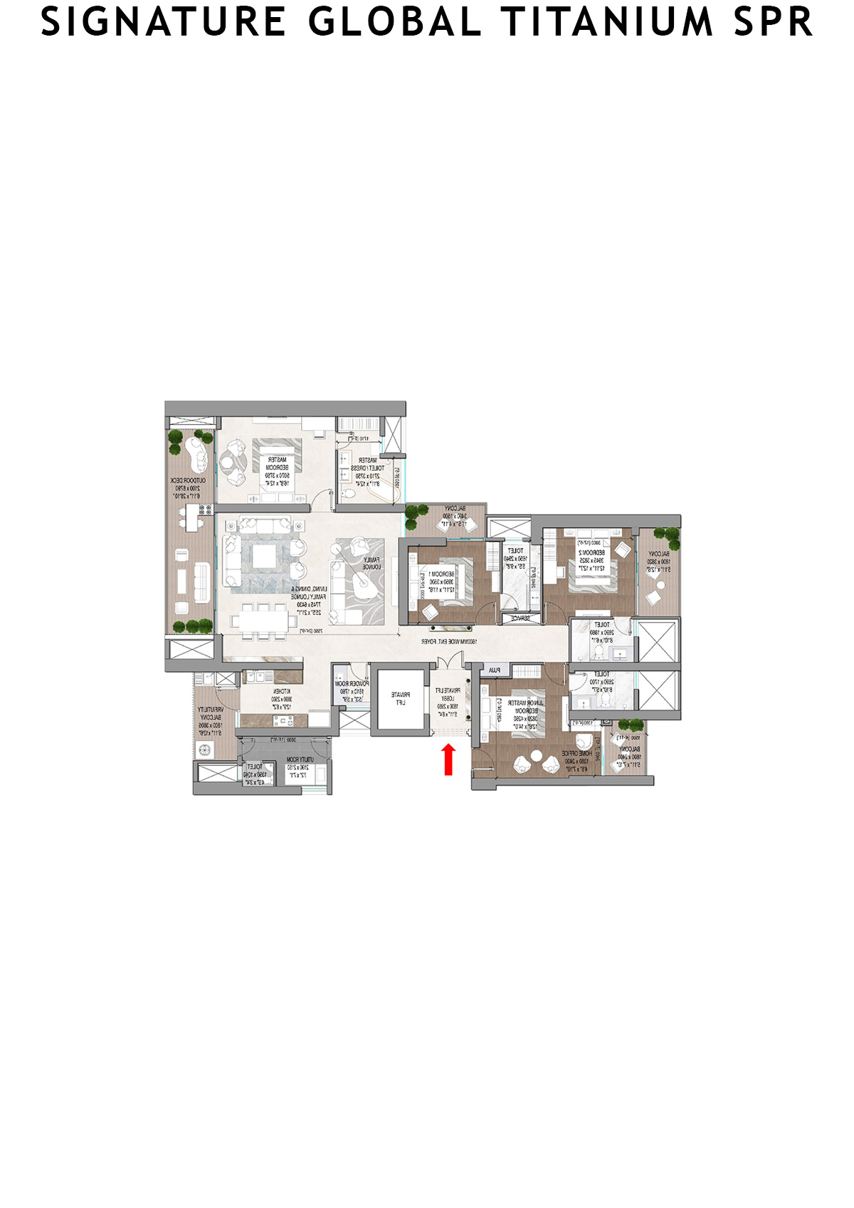 Signature Global Titanium SPR Tower 2 Unit 102 Floor Plan