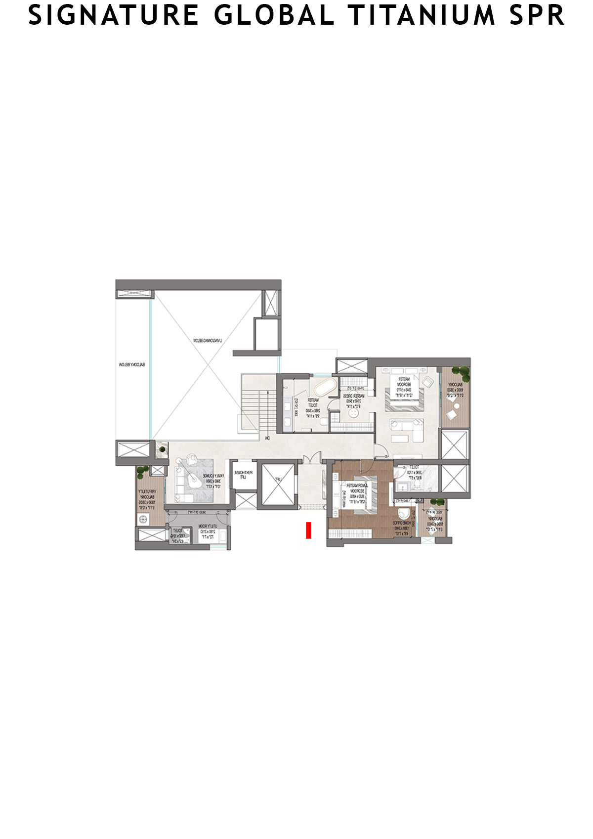 Signature Global Titanium SPR Tower 2 Unit 102 (Penthouse) Floor Plan