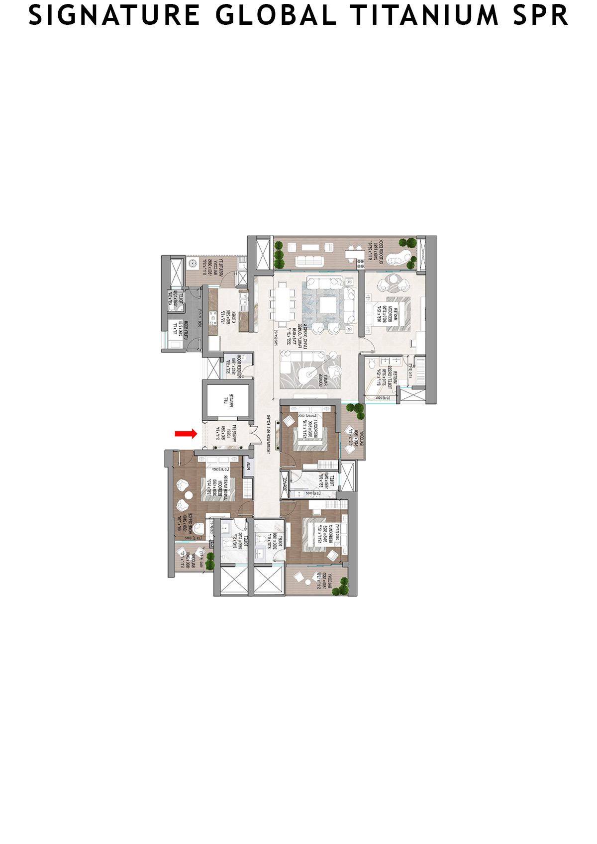 Signature Global Titanium SPR Tower 3 Unit 102 Floor Plan