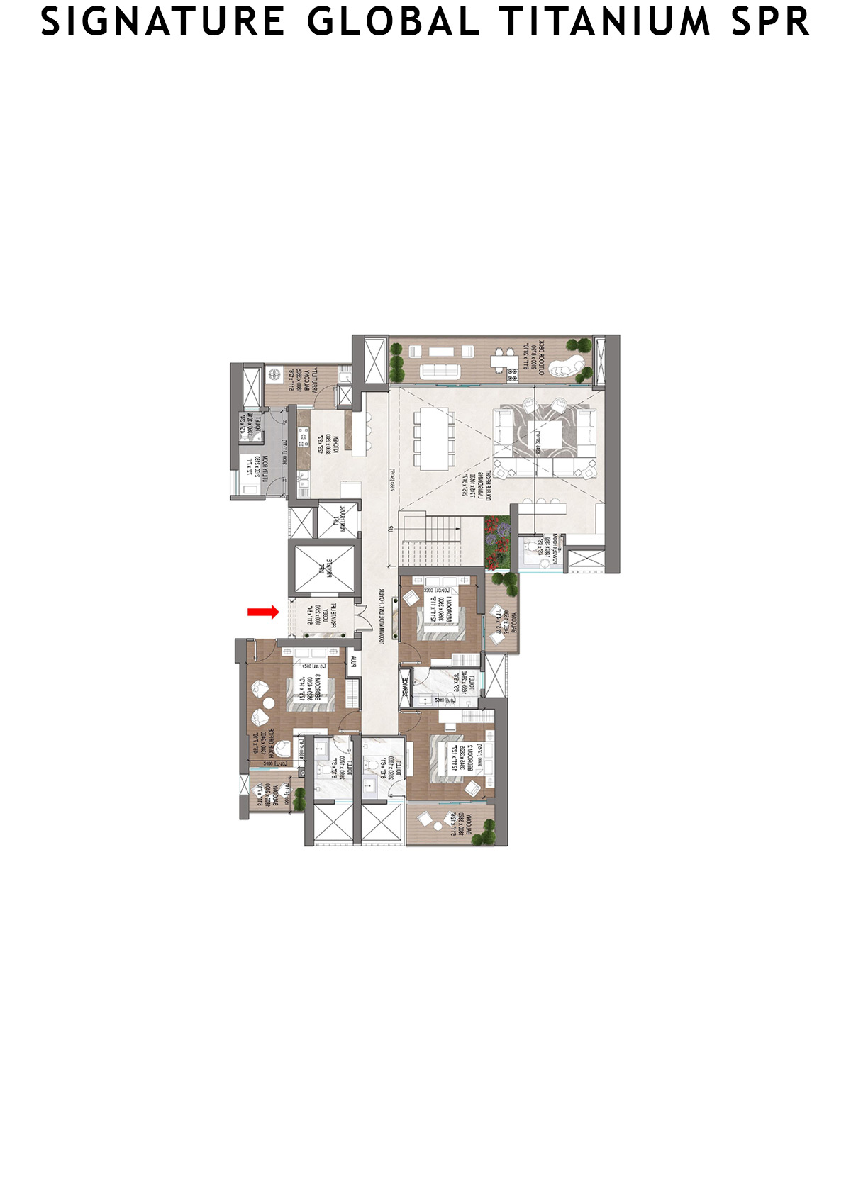 Signature Global Titanium SPR Tower 3 Unit 102 (Penthouse) Floor Plan