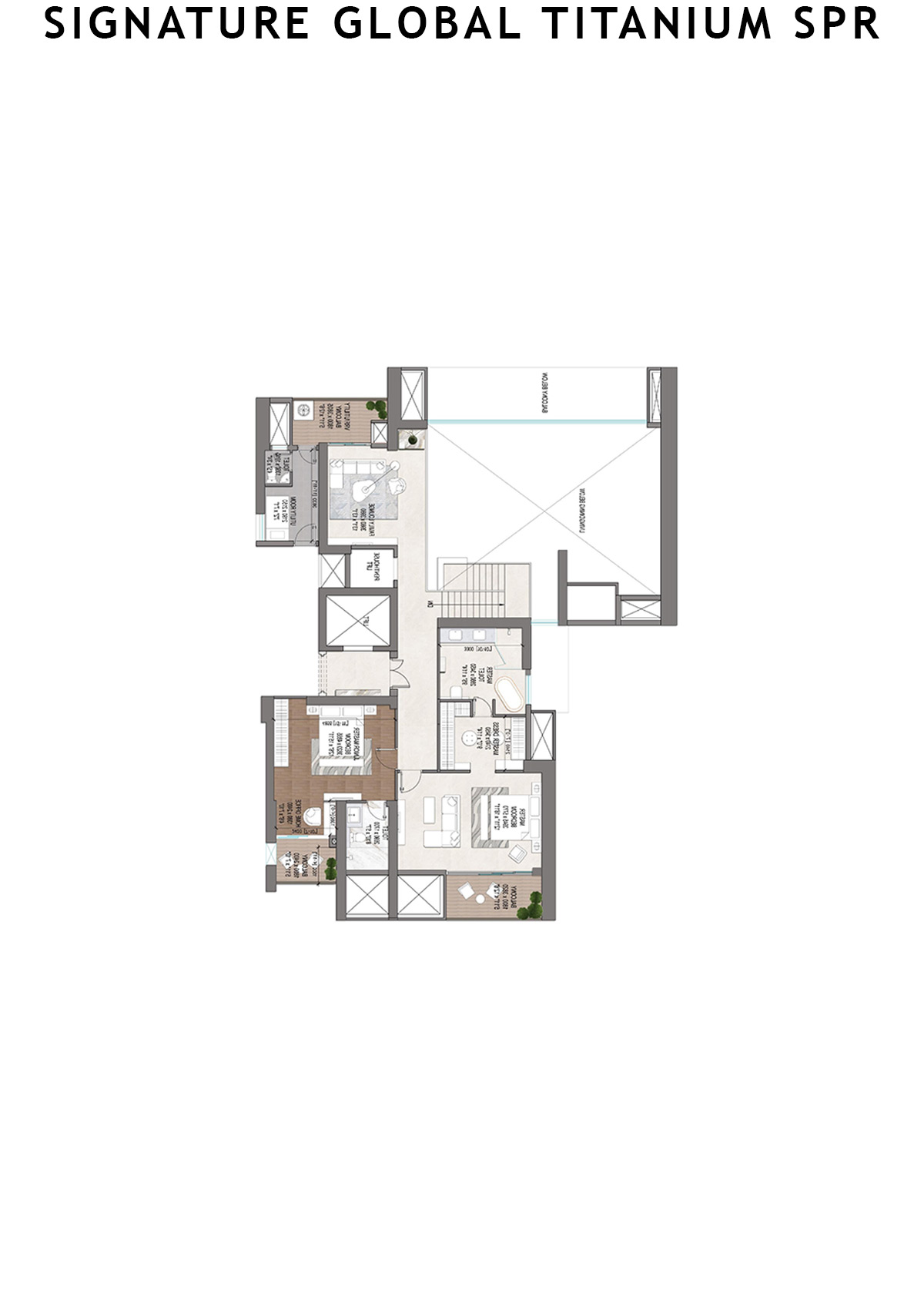 Signature Global Titanium SPR Tower 3 Unit 102 (Penthouse) Floor Plan