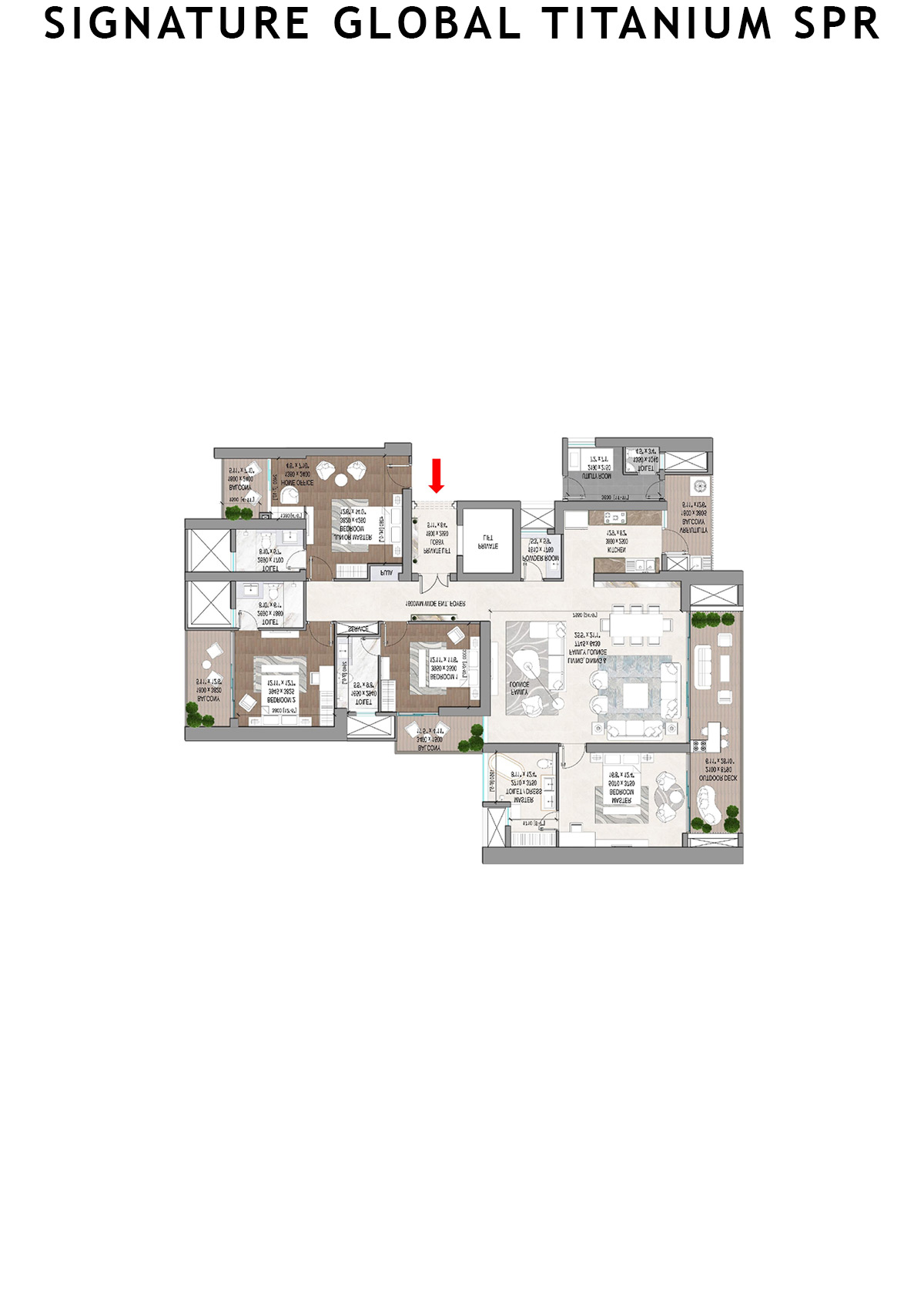 Signature Global Titanium SPR Tower 5 Unit 102 Floor Plan